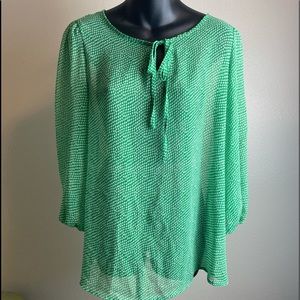 Pleione sheer green blouse size M made in the USA